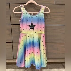 New w Tags PIXIE LANE Super Twirl Tie Dye Star Dress Little Girls Size 6